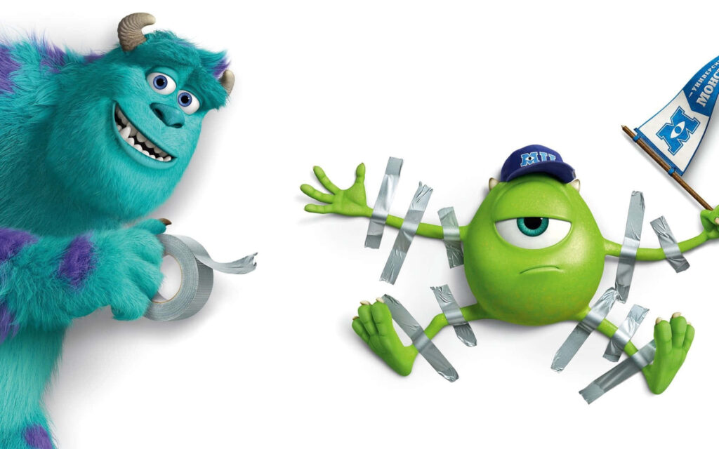 Monsters University Wallpaper: Sulley and Mike's Fun Moment