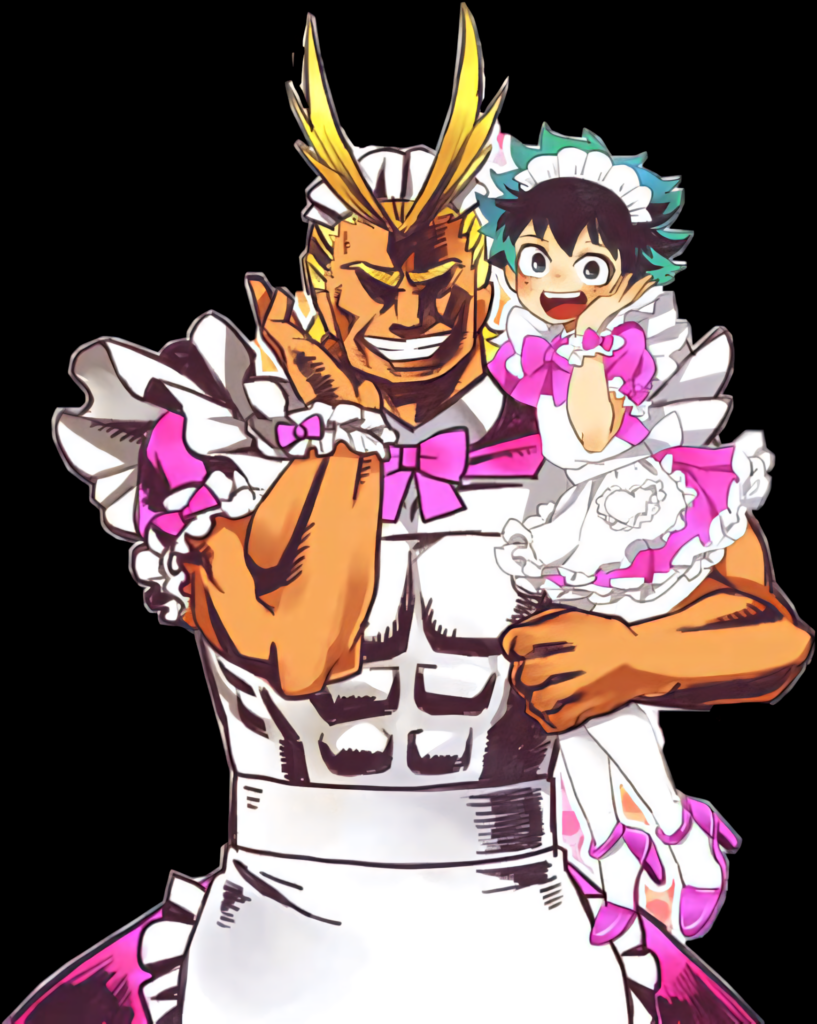Whimsical Pair in Playful Maid Costumes: Colorful Fantasy Wallpaper