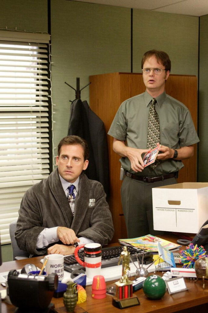 Fun The Office iPhone Wallpaper: Michael & Dwight's Iconic Antics