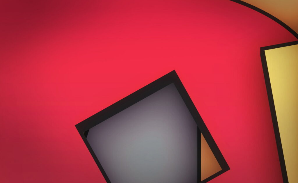 Vibrant Abstract Art: A Funky Red Line Design Gracing Your QHD Wallpaper Background