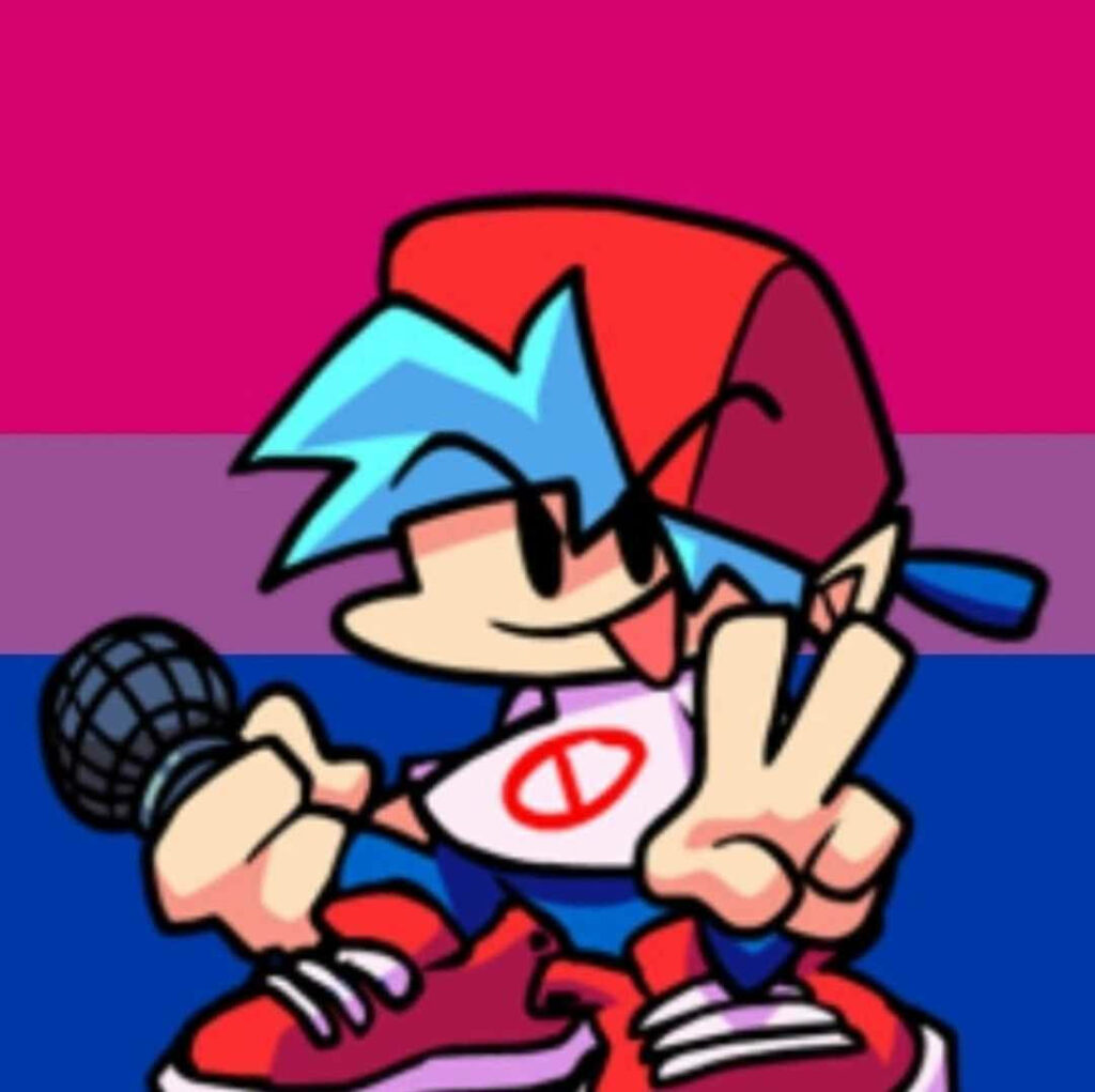 Funky Boyfriend Strikes a Peaceful Pose in Friday Night Funkin's Groovy Atmosphere Wallpaper