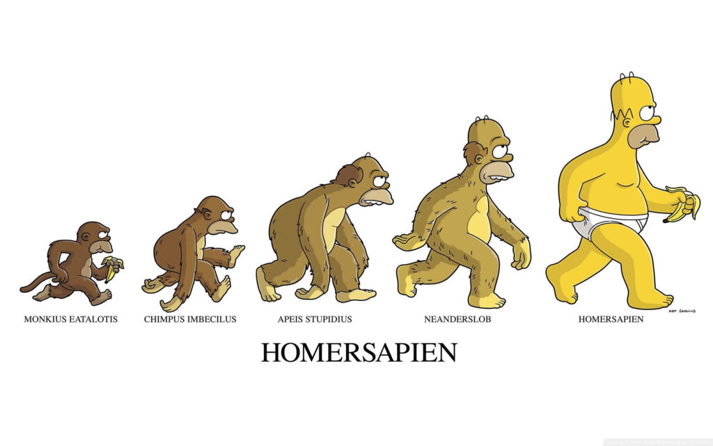 Evolution of Homer Simpson: Comical Wallpaper Background Design