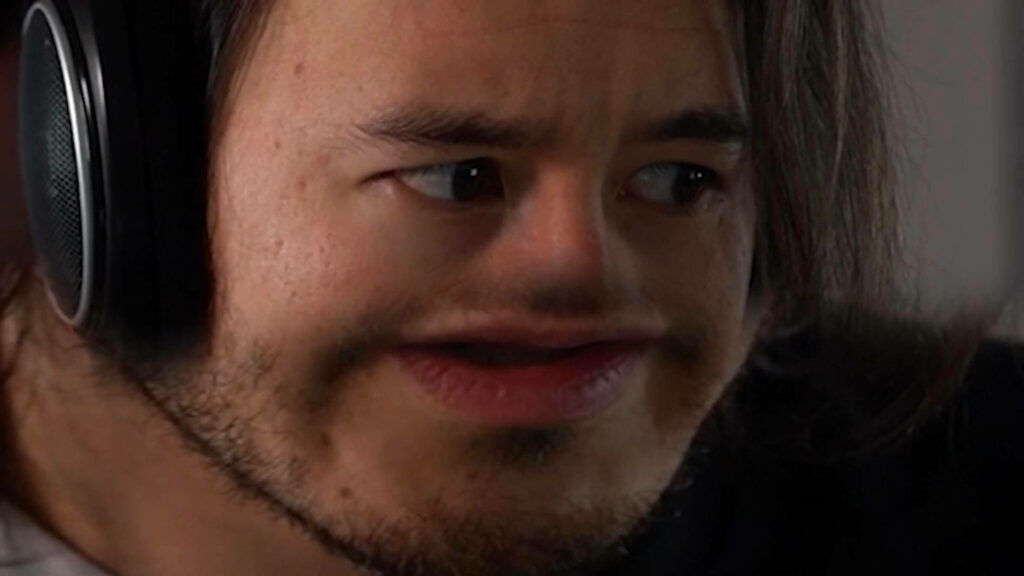 Funny Markiplier meme face wallpaper showing exaggerated comical expression of popular YouTuber