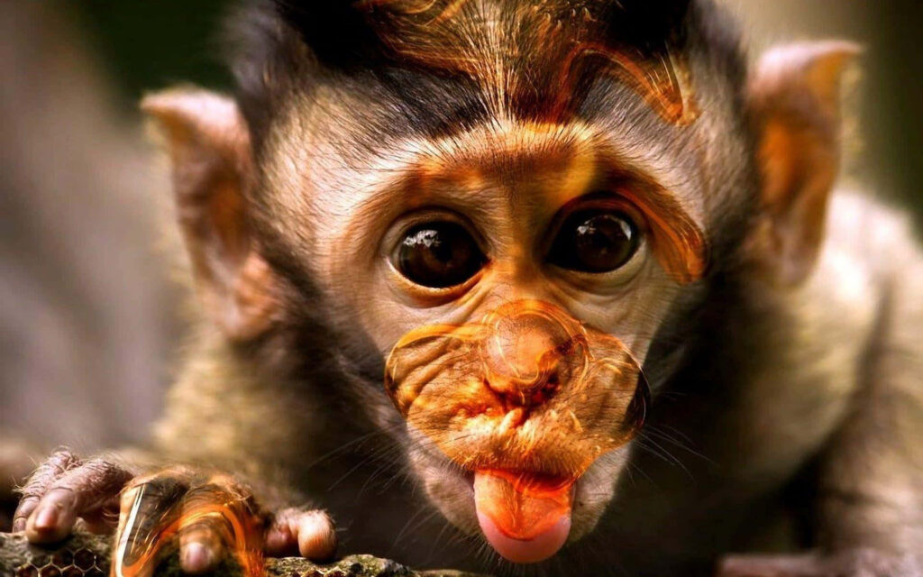 Funny Monkey Wallpaper: Playful Design for a Bright Natural Background