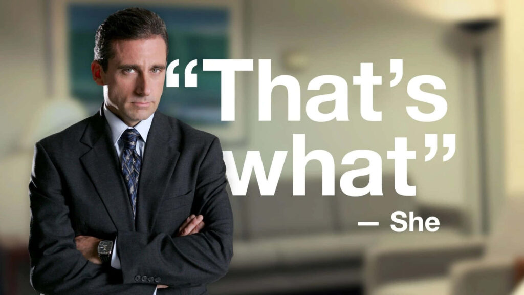 Funny The Office Character Wallpaper with Blurred Office Background