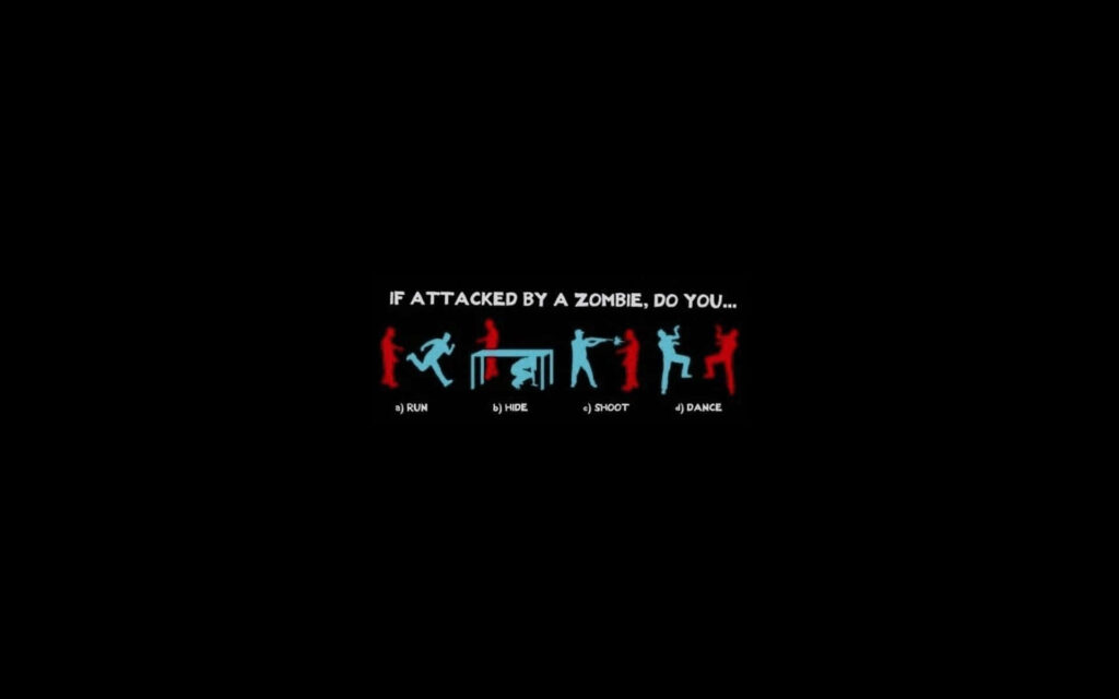 Zombie Attack Responses: Run, Hide, Shoot, Dance - Colorful Wallpaper