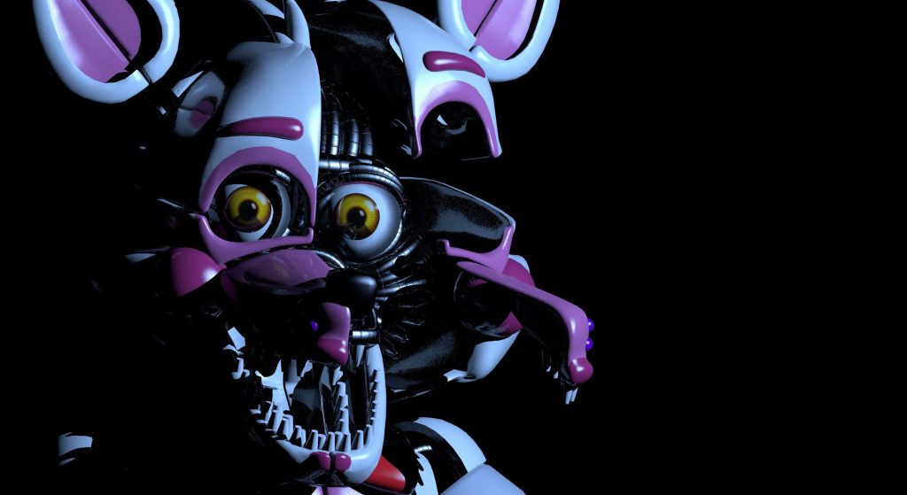 Close up 3D CGI Funtime Foxy Five Nights at Freddy’s Sister Location animatronic fox wallpaper