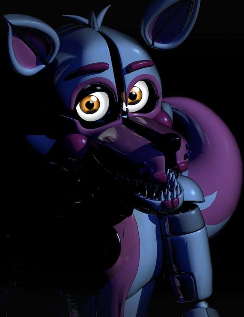 Funtime Foxy animatronic from Five Nights at Freddy's Sister Location with glowing eyes close-up Wallpaper
