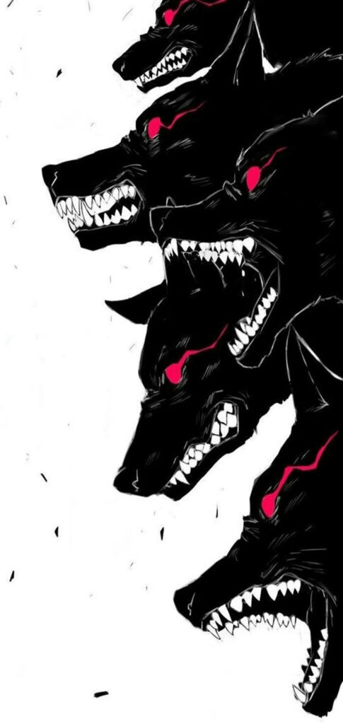 Furious Black Wolves 4K Wallpaper: Fierce Design with Red Eyes