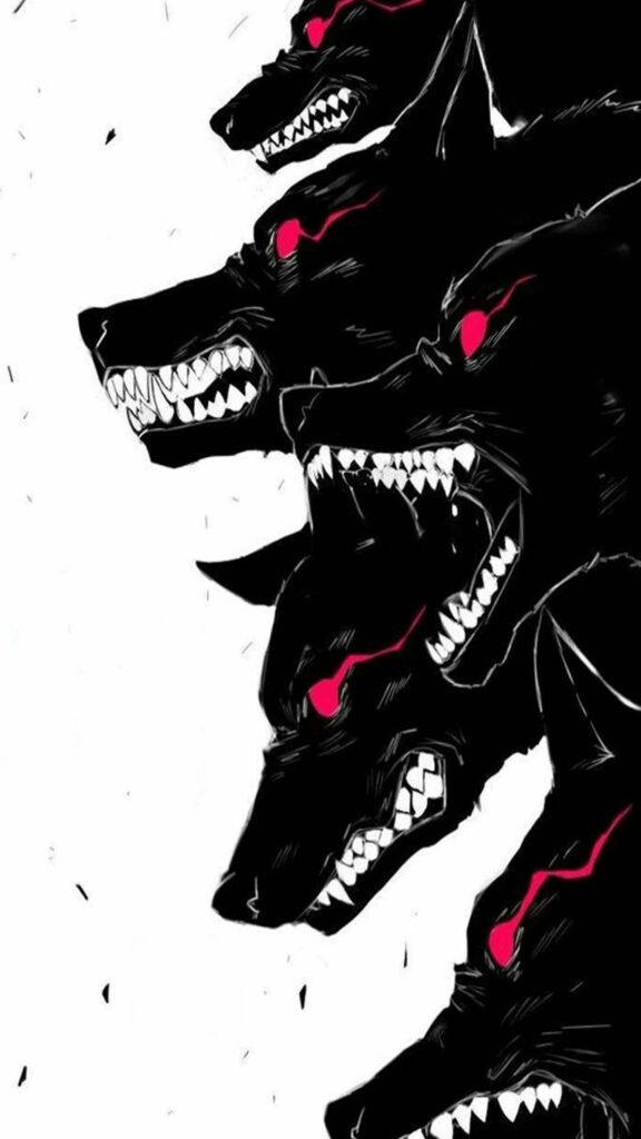 Fiery Wolves Embrace the Punch Hole: HD Phone Wallpaper