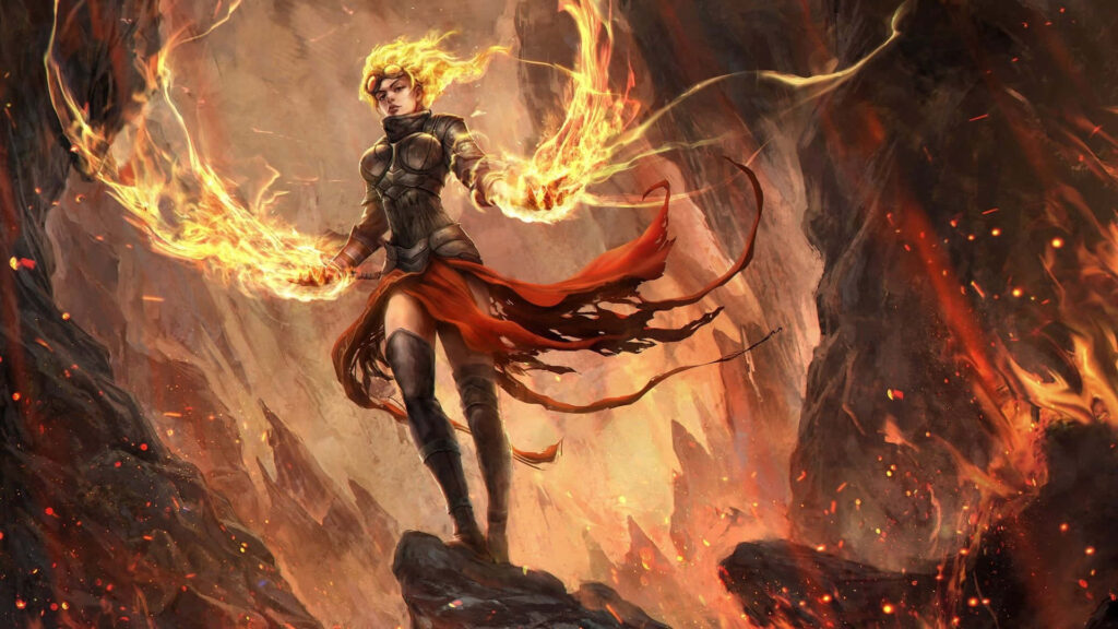 Lina's Fiery Wrath Ignites Chaos in the Dota 2 Battlefield Wallpaper