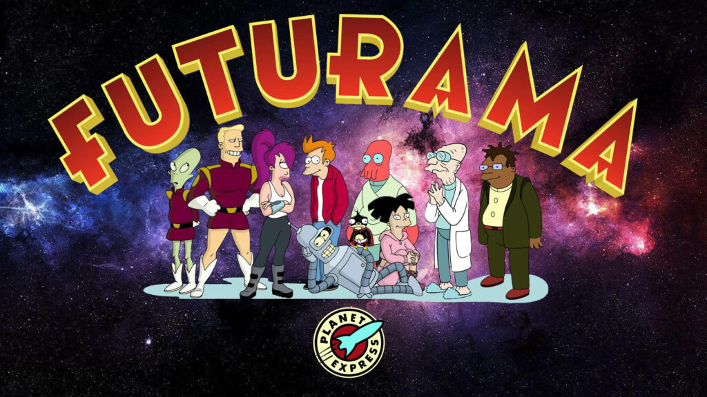 Futurama Cast Wallpaper: Vibrant Cosmic Background & Planet Express