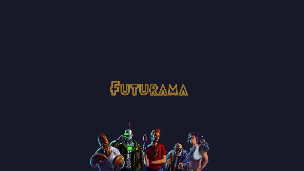 Futurama Crew Wallpaper: Minimalistic Space Background Design
