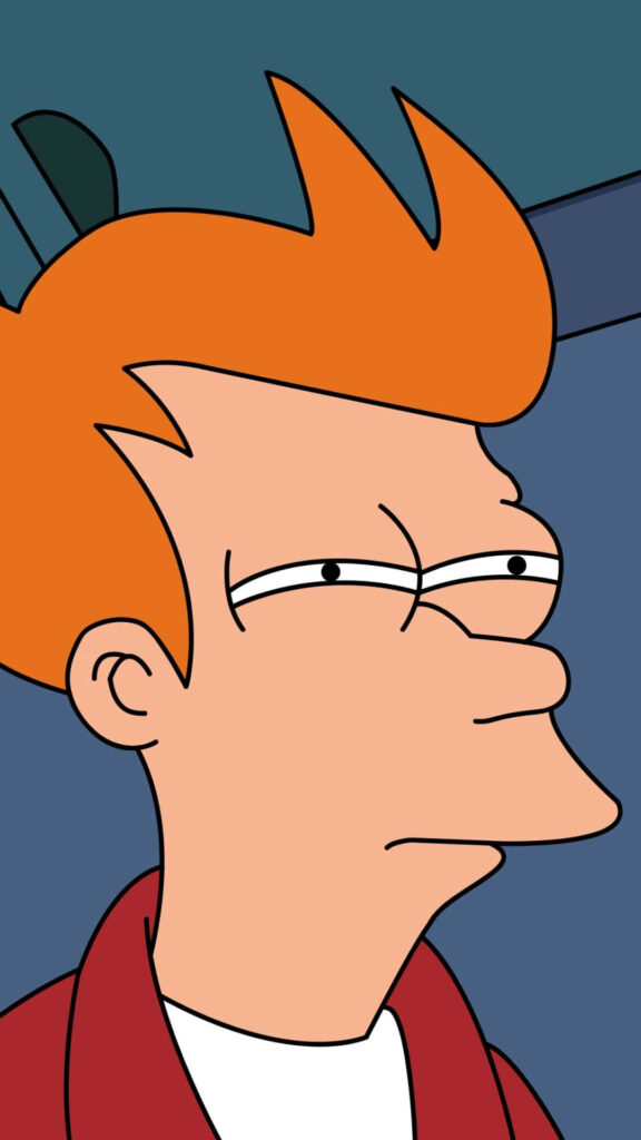 Fry's Iconic Skeptical Expression - Futurama Wallpaper Background