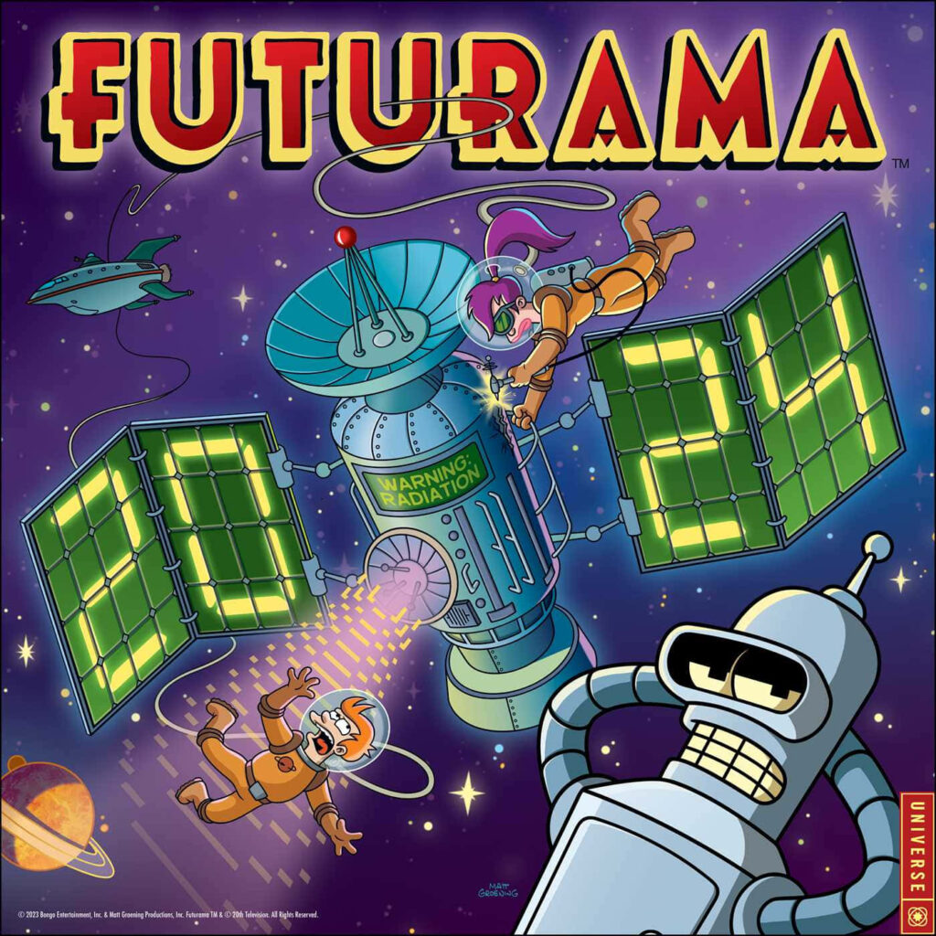 Futurama Space Adventure Wallpaper: Cosmic Humor & Radiation Fun