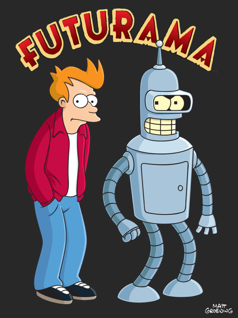 Futurama Wallpaper: Fry & Bender's Humor from the Beloved Series