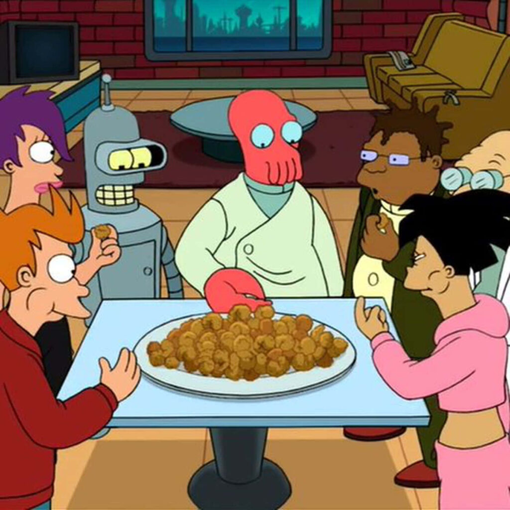 Futurama Wallpaper: Fry, Leela, Bender & Friends in Fun Moment