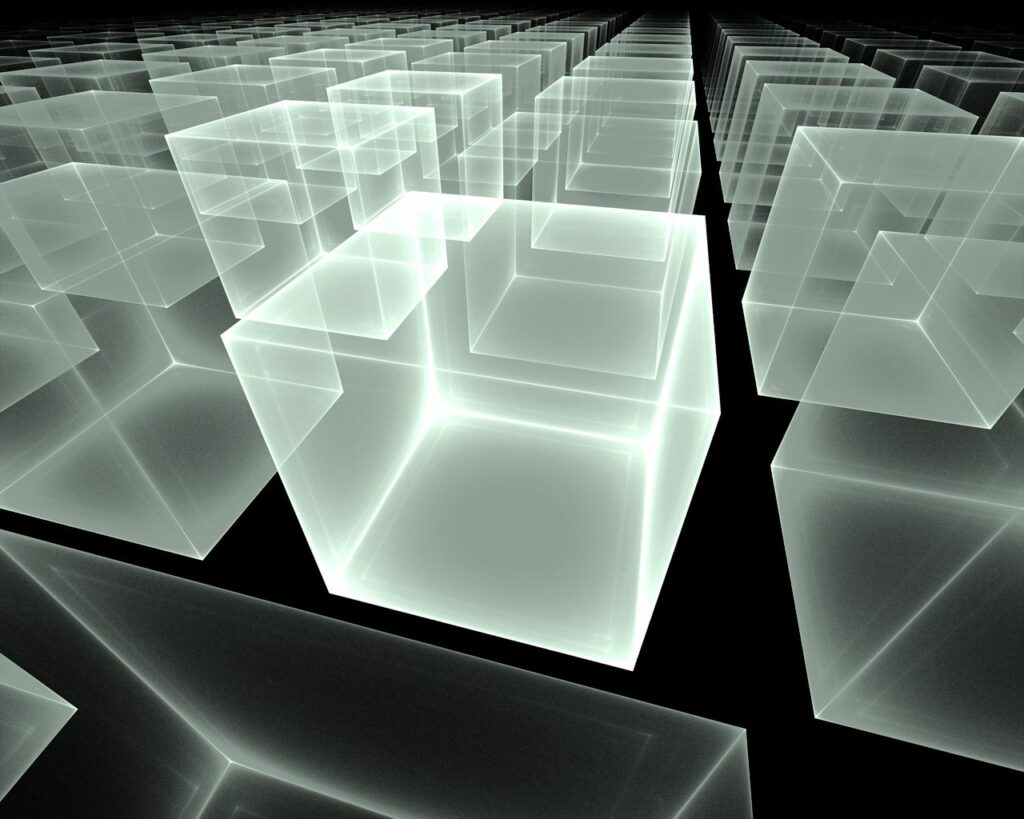 Mesmerizing Transparent Glowing Cubes Background - 1280x1024 Wallpaper