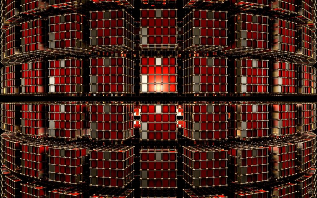 Futuristic Metallic Cube Wallpaper - 1920x1200 Geometric Design