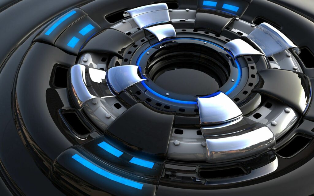 Futuristic Metallic Wallpaper: 1920x1200 Blue & Gray Design