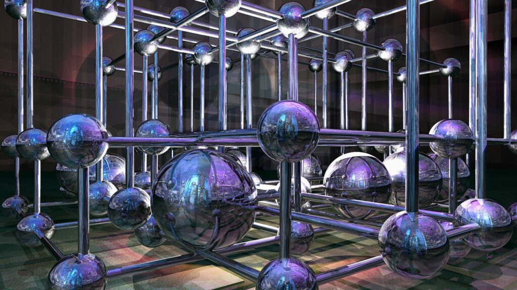 Futuristic 3840x2160 Wallpaper: Metallic Spheres & Rods Background