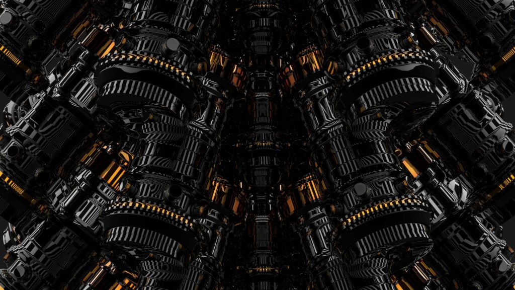 Futuristic Dark Mechanical Structure Wallpaper - 3840x2160 Background
