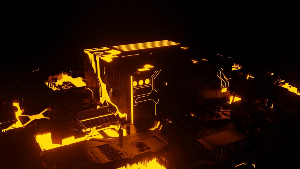 Futuristic 3840x2160 Abstract 3D Tech Wallpaper with Glowing Accents