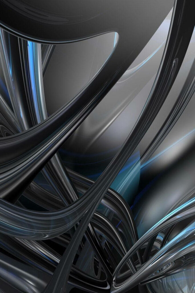 Futuristic 3D Metallic Dark Grey iPhone Wallpaper - Sleek Design