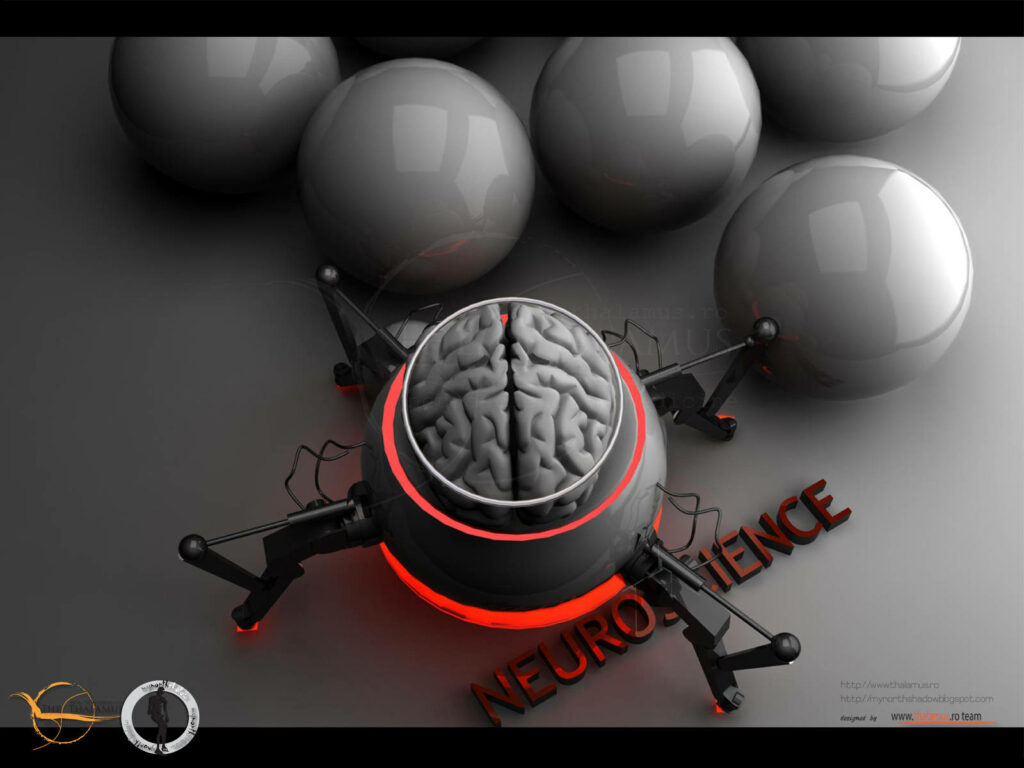 Futuristic 3D Brain Wallpaper: Neuroscience & Tech Fusion