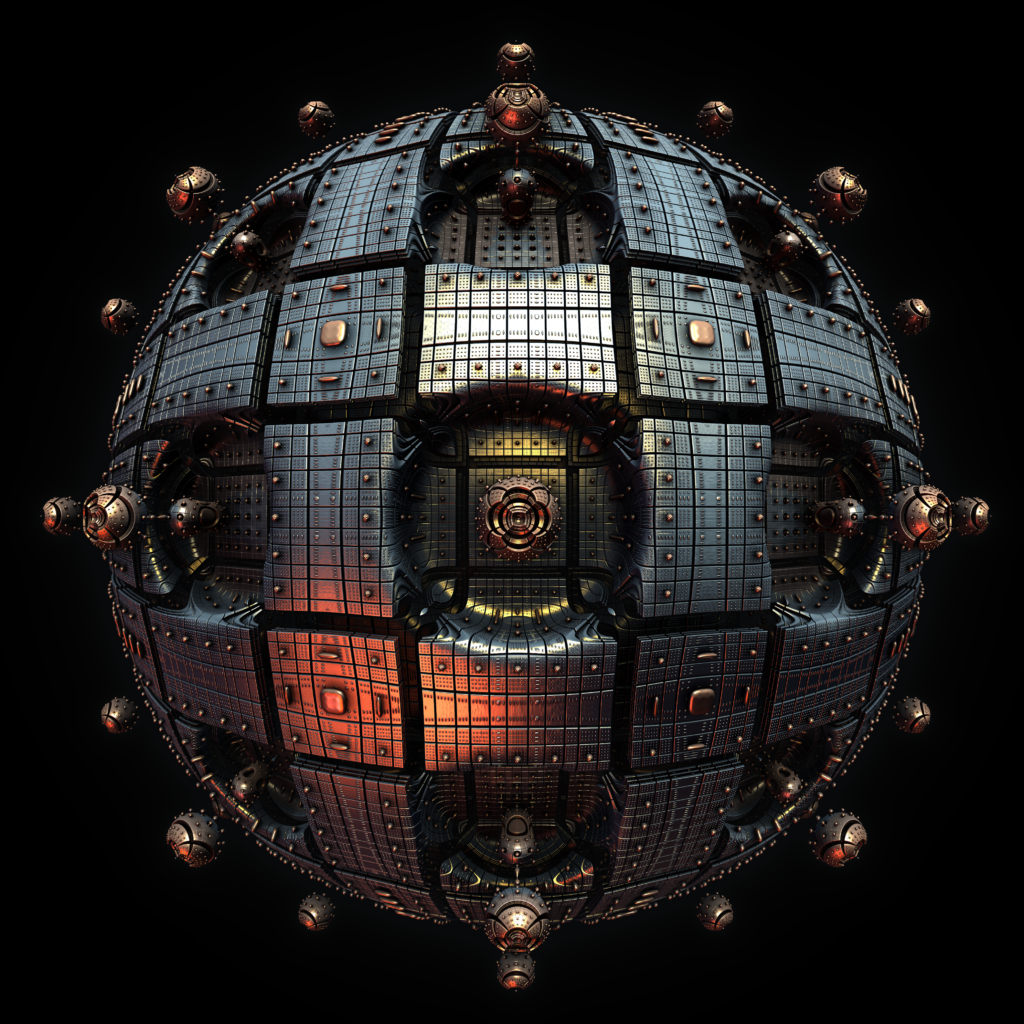 Futuristic 3D Metallic Sphere Wallpaper - Intricate Geometric Design