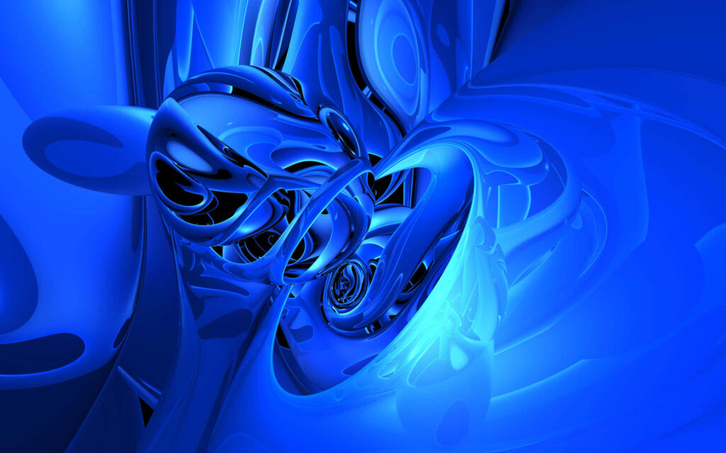 Futuristic 3D Sphere Wallpaper: Surreal Electric Blue Landscape