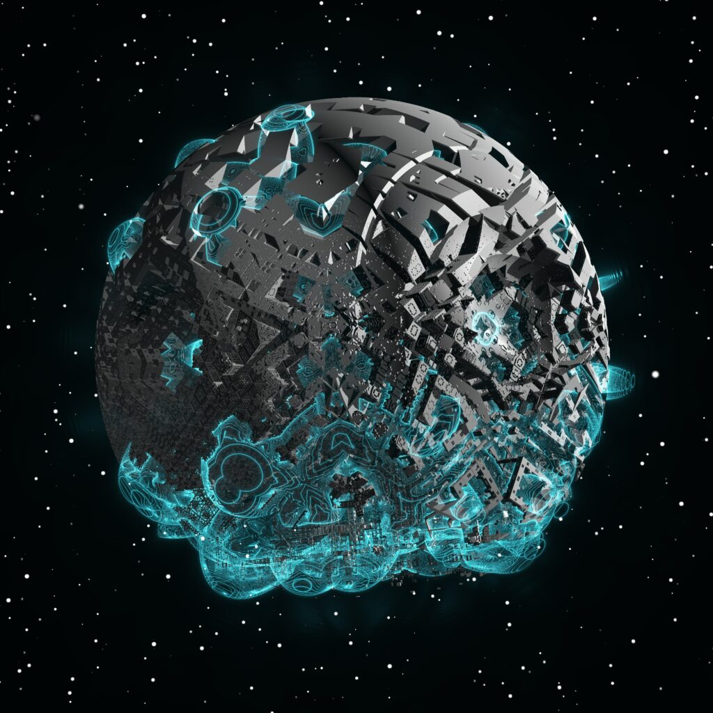 Futuristic 3D Spaceship in Starry Outer Space - High-Res Wallpaper