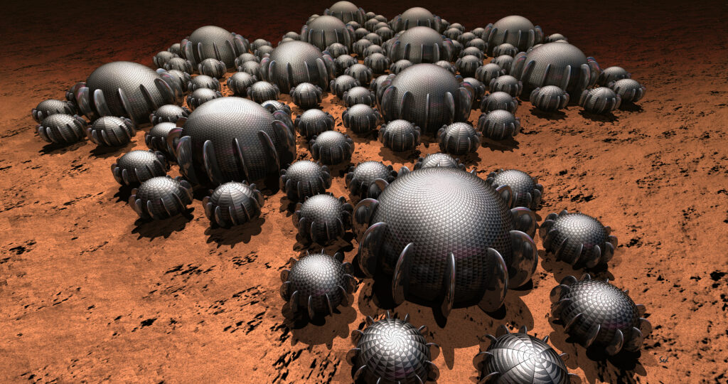 Futuristic 3D Spherical Shapes Wallpaper - Industrial Background