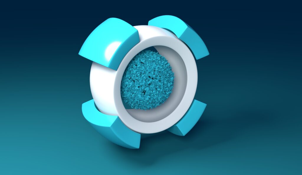 Futuristic 3D Circular Shape on Smooth Gradient Wallpaper