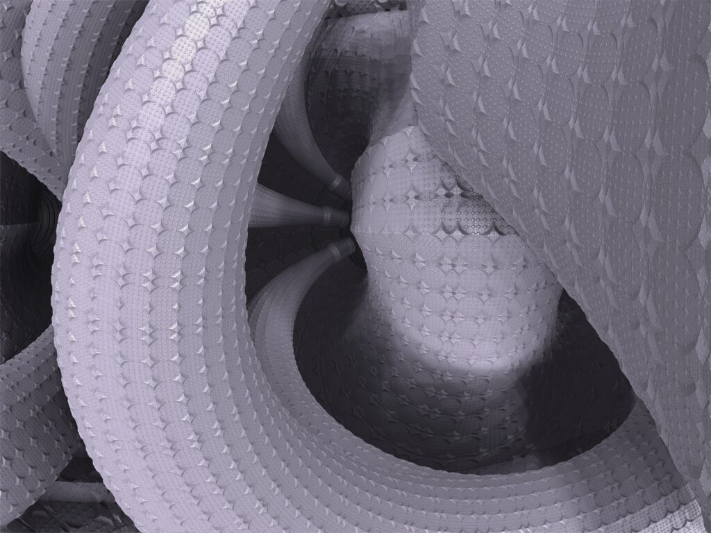 Futuristic 3D Wallpaper with Complex Curved Patterns - High Res 3072x2304