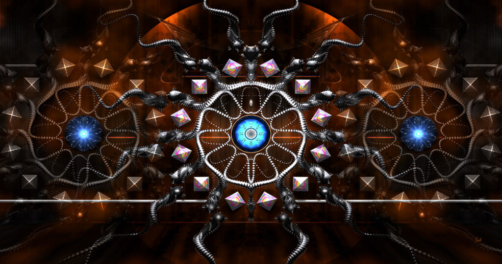 Futuristic 4096x2160 Abstract Wallpaper with Glowing Circles & Lines
