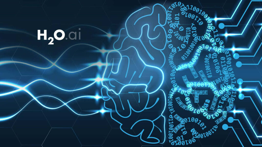 Futuristic AI Brain Art: H2O.ai Binary Code Wallpaper