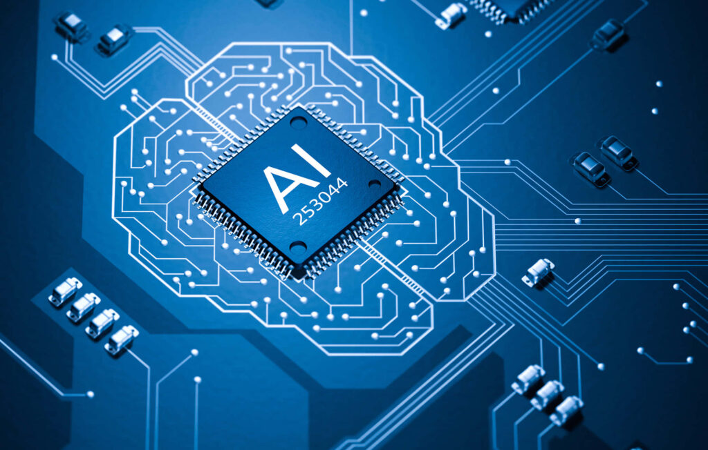 Futuristic AI Chip Wallpaper: Advanced Circuit Board Design