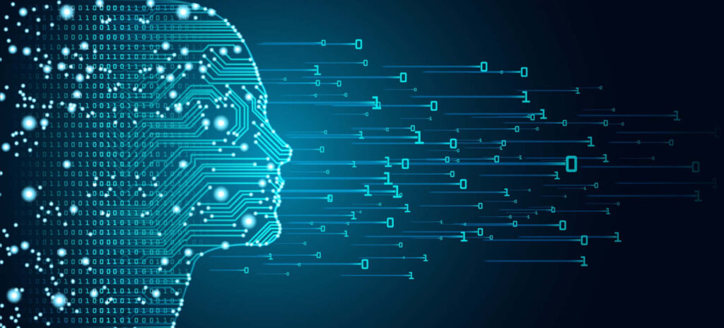 Futuristic AI Wallpaper: Human Brain with Digital Circuits
