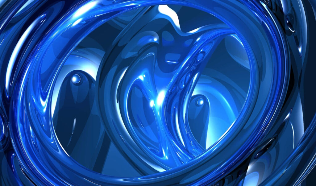 Futuristic Blue Swirls: Abstract Glossy Wallpaper Background
