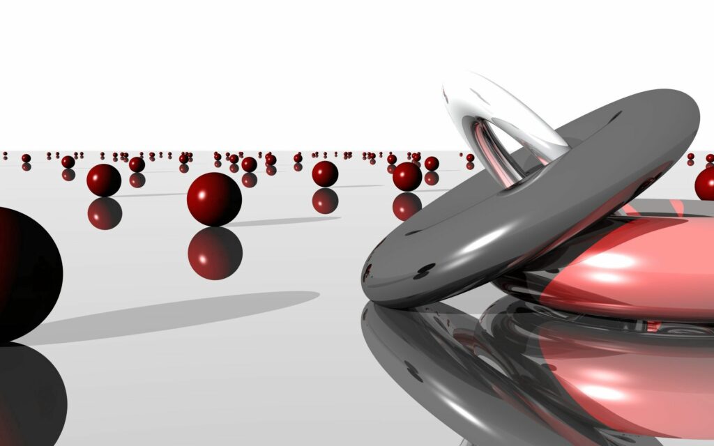 Futuristic Abstract Wallpaper: Metallic Balls & Sleek Design
