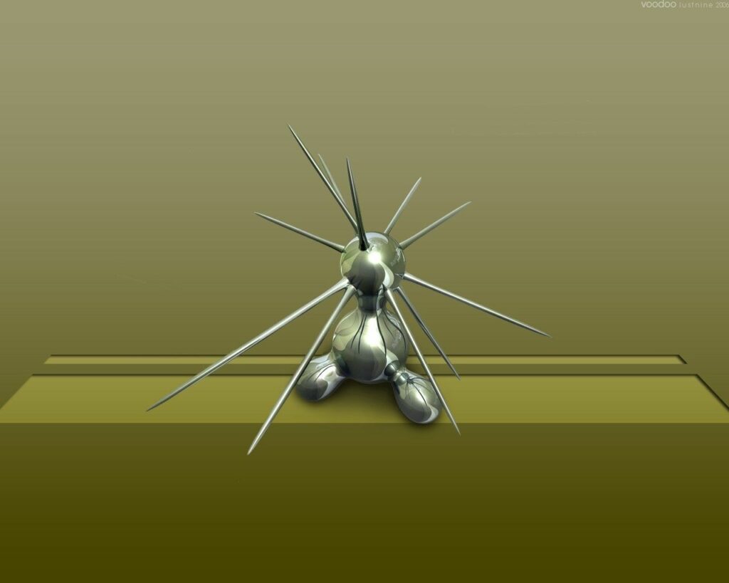 Futuristic Metallic Sculpture Wallpaper | Abstract 1280x1024 Design