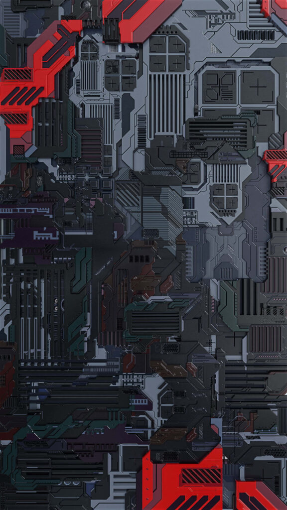Futuristic Cyberpunk Wallpaper: Neon-Accented Server Room Design
