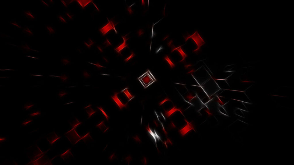 Futuristic Abstract Wallpaper: Black Background & Red Geometric Shapes