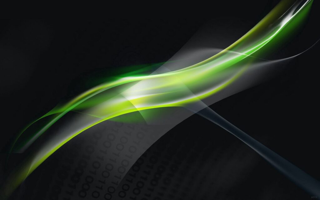 Futuristic Abstract Wallpaper: Green Light Beams & Tech Elements
