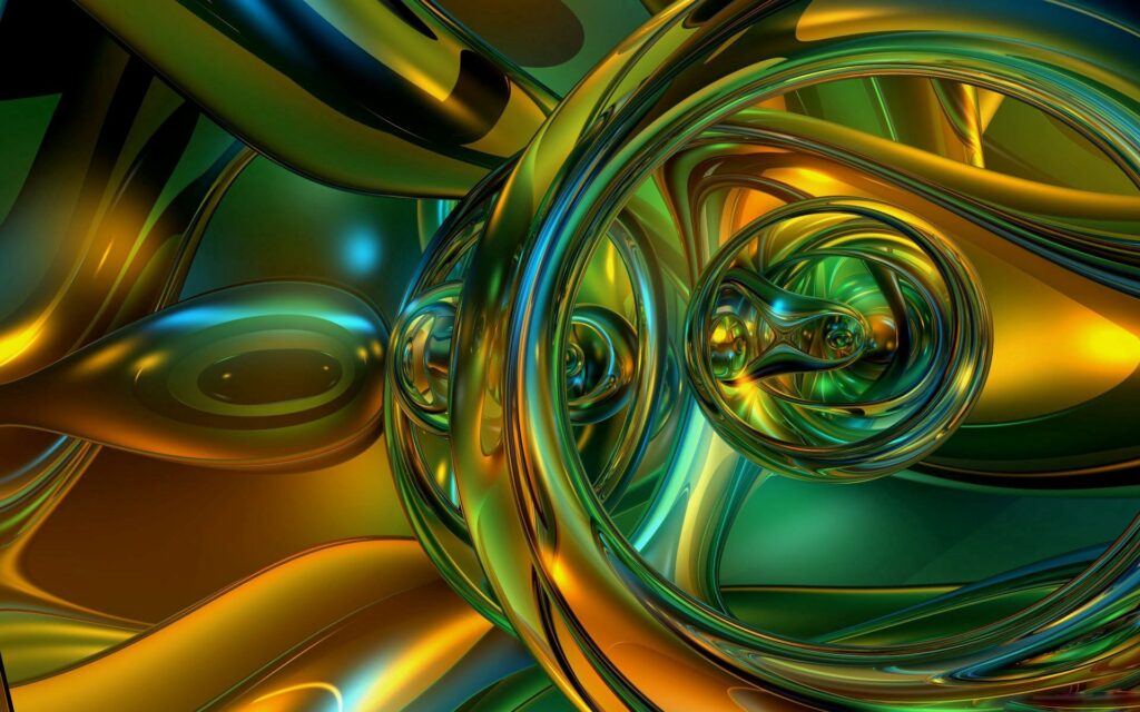 Stunning Abstract Wallpaper: Green & Yellow Shiny Design Background