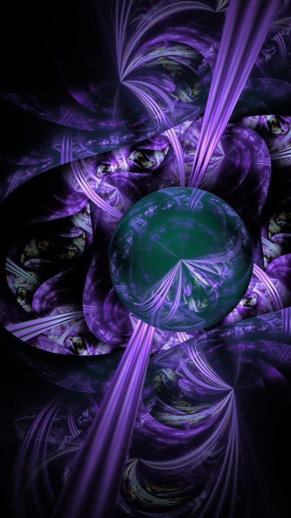 Futuristic Abstract Wallpaper: Intricate Spherical Design on Dark Background