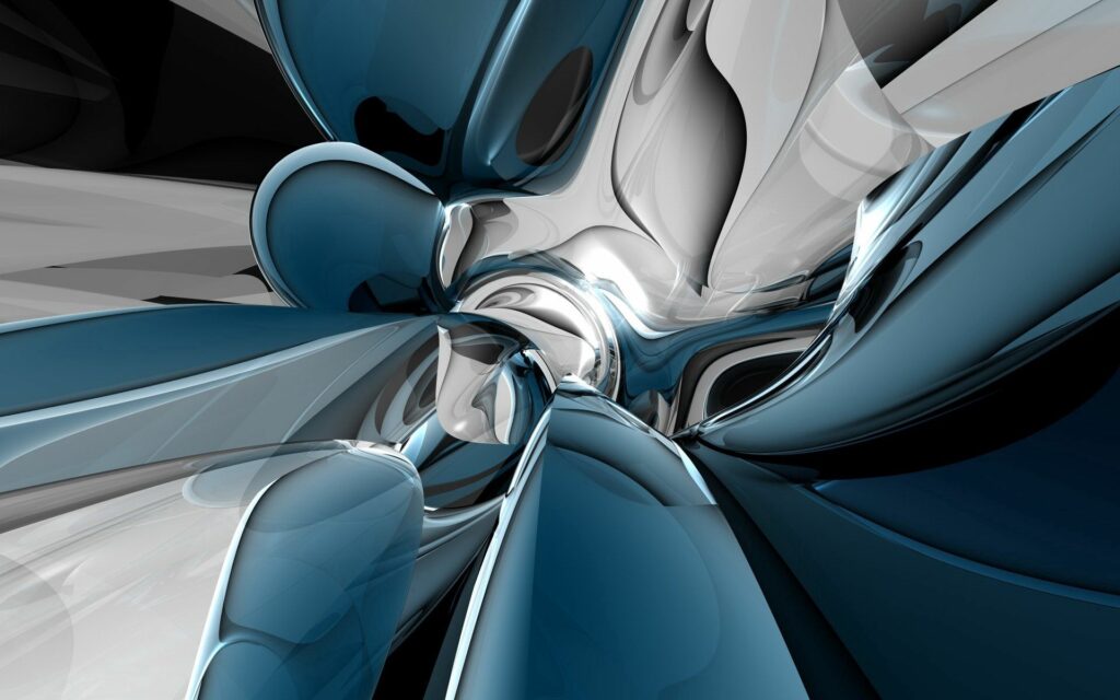 Futuristic Blue Metallic Abstract Wallpaper - 1920x1200 Background