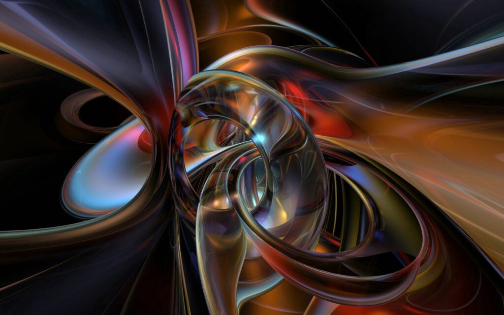 Vibrant Abstract Wallpaper: Intertwining Shapes & Dynamic Curves