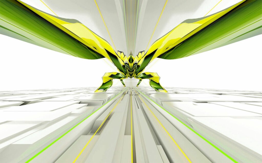 Vibrant Abstract Geometric Wallpaper in Yellow & Green - 1680x1050
